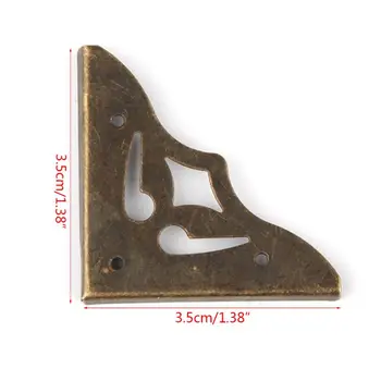 20PCS 35x3.5mm Antikvariniai Bronzos Papuošalų Dėžutė Kampe, Kojos Medinės Atveju Kampe Raštas Namų Baldai Metalo Meno Amatų Rinkiniai