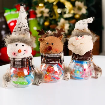 2018 naują Kalėdų dekoracijos, senus žmones, sniego, briedžiai, smulkūs, skaidrios PVC saldainiai