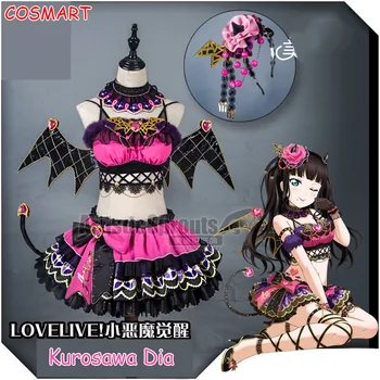 Anime LoveLive!Saulė!!Velnias Pažadinti Kurosawa Dia Gothic Lolita Dress Pilnas Komplektas+Sparneliai+Ragų Helovinas Kostiumas Moterims, Apranga Nauja