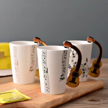 Kūrybinės Kokybės Keramikos Muzikos Puodelis Elektrinės Gitaros Muzikos Instrumentas, Kavos Puodelį, Porceliano Emalio Drinkware Darbastalio Apdaila