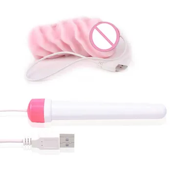 Masturbator Seksualus Dols Priedai USB Baterija Šildymo Strypų Šildytuvas Vyrams, Moterims, USB Skylę Orlaivių Taurės Netikrą Pūlingas Šilčiau Stick