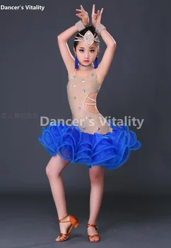 Nauji Suaugusiųjų, Vaikų ir lotynų šokių kostiumai Deimantų rankovių merginos lotynų šokių suknelė merginos/moterys lotynų šokių kostiumai, S-4XL