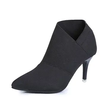 Aukštakulnį moterų batai 2019 m. rudenį naujų paprasta trumpi batai, nurodė, seksualus stiletto batai moterims