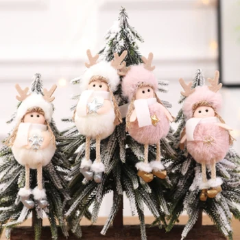 4Pcs Kalėdų Pliušinis Angelas Žavesio Vaikų Cute Lėlės Lėlės Dovana Kalėdų Eglutė Pakabukas