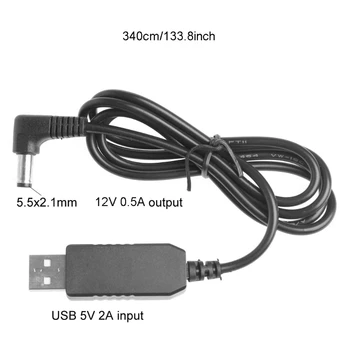 3.4 m Universal 90 Laipsnių USB 5V Į 12V 5.5x2.1mm Žingsnis Iki Adapterio Kabelis, Skirtas Maršrutizatorius Garsiakalbis LED VAIZDO Kamera ir daugiau