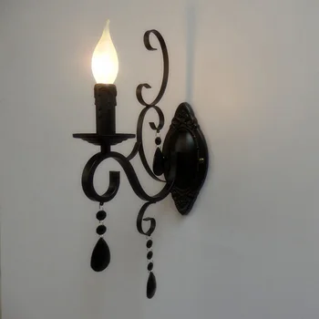 Derliaus valgomasis kambarys, Prabangūs Sietynai Juoda Pramonės Kaustytomis Geležies E14 Žvakės šviesos Kaustytomis Geležies žvakių Lemputė