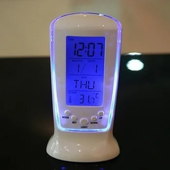 1pcs Dovanos, Originalios Šiuolaikinės Sieniniai Laikrodžiai Muzikos Skambėjimo 24 Valandų Rodymo Tingus Elektroninė Su Temperatūros LED Šviesos Laikrodžiai