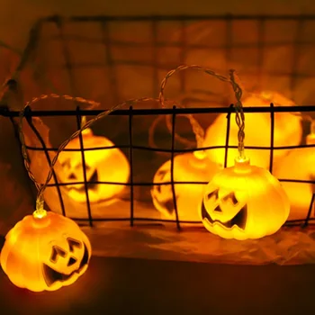 Helovinas Apdailos LED String Žibintai Moliūgų Serijos Siaubo Kaukolė Voras Žibintai Ornamentu Šalies Spalvinga Baterija Kabo Žibintai