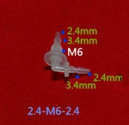 2.4-M6-2.4 Plastiko Reduktoriumi Jungtis Stalius Žarna, Vamzdis, Vamzdis Reduktorius