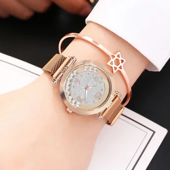2020 Sukasi Kristalų Laikrodžiai Moterims Prabanga Žvaigždėtą Dangų Žiūrėti Moterų Mados Deimantų Magnetinio Kvarcinis Laikrodis relogio feminino zegarek