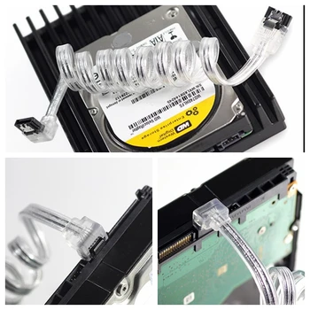 Sidabro didelės spartos SATA3 duomenų kabelis sata3.0 kietojo standžiojo disko duomenų kabelis standžiojo disko serial kabelis su shrapnel