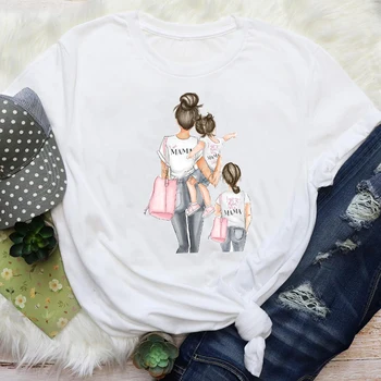 Moteris, Mama, Mama Animacinių Filmų Trumpas Rankovės Mados Tendencija Atsitiktinis Motina Grafinis Tees Drabužius Spausdinti Viršūnes Lady Moterų Marškinėliai T-Shirt