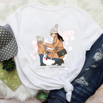 Moteris, Mama, Mama Animacinių Filmų Trumpas Rankovės Mados Tendencija Atsitiktinis Motina Grafinis Tees Drabužius Spausdinti Viršūnes Lady Moterų Marškinėliai T-Shirt