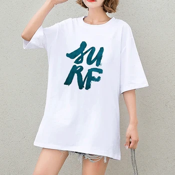 Nauja Vasaros T-shirt Moterims, Letter Spausdinimo Moterų Drabužių Atsitiktinis laisvo Stiliaus 