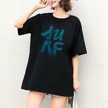 Nauja Vasaros T-shirt Moterims, Letter Spausdinimo Moterų Drabužių Atsitiktinis laisvo Stiliaus 