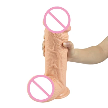 Minkštas Tikroviškas Dildo Oda Atrodo Didelis Didelis Penis Galinga Siurbimo Taurės Moterų Masturbacija Įrankiai Clit Stimuliatorius Suaugusiųjų Sekso Žaislai