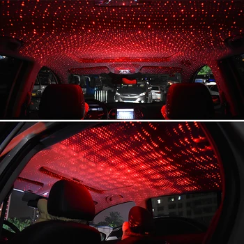Universalus Mini LED Automobilio Stogo Star Naktį Lubų Šviesos Projektorius, Šviesos Interjero Aplinkos Atmosferą Galaxy Lempos Šviesos Apdaila