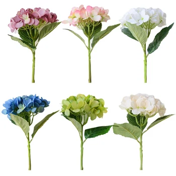 Dirbtinės Gėlės Filialas Vestuves Hydrangea Puokštė Vieną Šilko Audiniai Dirbtinio Dirbtiniais Gėlių Žiedų, Augalų, Džiovintų Gėlių