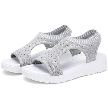Naujas moterų sandalai atsitiktinis butas platforma vasaros batai moterims, patogus, kvėpuojantis sandalai beach batai didelis dydis 35-45