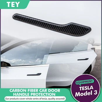 TEY Už Tesla Model3 Durų Rankena Nekilnojamojo Anglies Pluošto Raštas Įklija, Tesla Model Y Priedai Anglies Tesla Model Tris
