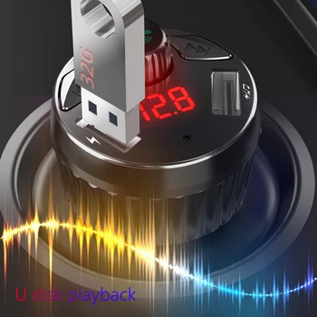 FM Siųstuvas MP3 Muzikos Grotuvą, USB Kroviklis 5.0 