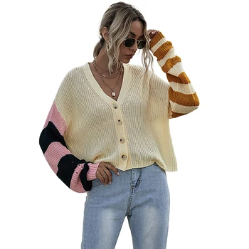 Džemperis moterims 2020 naują hitą spalva atsitiktinis megztinis moterų rudens/žiemos prarasti V-kaklo universalus džemperis moterims