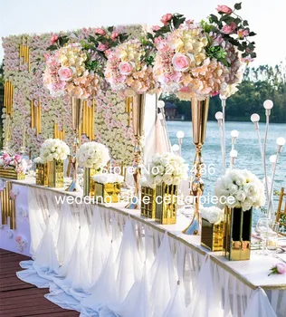 Vestuvių aukso Stalo Puošmena aukso ironTable gėlių stovas Vestuvių Puošmena,Vestuvių Dekoravimas