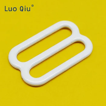 Luo Qiu nailonas padengtas metalo liemenėlė reguliuojama sagtis 15mm balta 8 Liemenėlė apatinis trikotažas Metalo ir plastiko sagtis liemenėlė nipelis santykį užsegimas (50 vnt/lot)