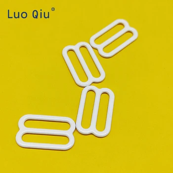 Luo Qiu nailonas padengtas metalo liemenėlė reguliuojama sagtis 15mm balta 8 Liemenėlė apatinis trikotažas Metalo ir plastiko sagtis liemenėlė nipelis santykį užsegimas (50 vnt/lot)