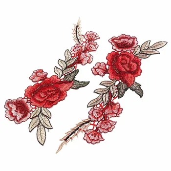 1 Pora Siuvinėjimo Rožių Gėlių Dėmės Siūti Ant Pleistro Džinsai, Kelnės Aplikacijos Amatų 2018 Naujausias