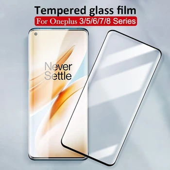 3D Pilnas draudimas Apsauginis Stiklas Oneplus 8T 7 7T 5 5T 6 6T 3 3T Priedai saugos kino coque dėl Oneplus8 t 7 t 5 6 3 t glas