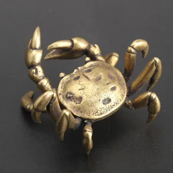 Rankų Darbo Krabų Ornamentu Amatų Vario Gyvūnų Miniatiūrų Rodymas.Figūrėlės Stalas