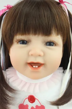 NPK 55cm mielas šypsena Bebes Atgimsta Lėlės, Minkšti Silikoniniai Berniukas Mergaitė Žaislas Reborn Baby Doll Dovana Vaikams bonecas atgimsta