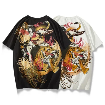 2020 m. Nauja Japonų Mada Prekės Vyrų Kvėpuojantis Trumpas Rankovėmis Medvilnės marškinėliai Summer Tee Marškinėliai Homme Camiseta Masculina V17