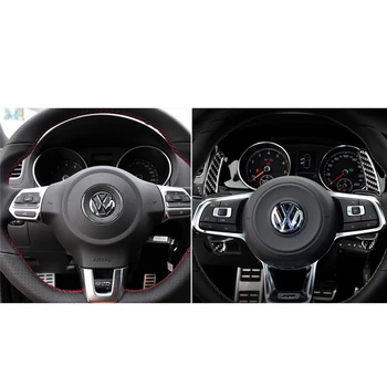 Automobilių Interjero Puošmena Volkswagen VW Golf 6 MK6 GTI 2008-2012 Transporto priemonės Vairo irklas Anglies Pluošto Lipdukas