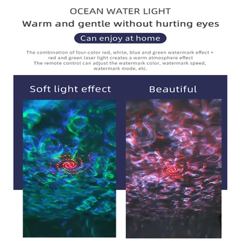 Dangaus Projektorius Star Mėnulis Galaxy USB LED Žvaigždėtą Vandenyne, Naktį Šviesos Nuotolinio Valdymo Vandens Banga Projektoriaus Lempa Vaikai Miegamojo Puošimas
