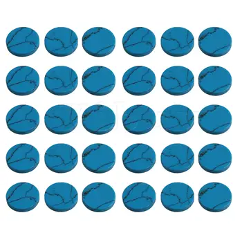 Yibuy 30 Vienetų Trimitas Piršto Pagrindiniai Mygtukai Mėlyna Turkio spalvos Intarpais 13.6 mm Dia