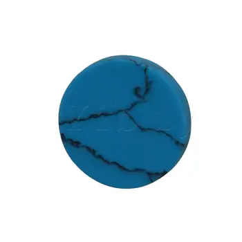 Yibuy 30 Vienetų Trimitas Piršto Pagrindiniai Mygtukai Mėlyna Turkio spalvos Intarpais 13.6 mm Dia