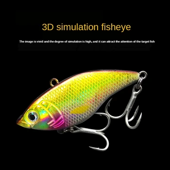 1Pc Metalo VIB Blizgančiais Šaukštas Suktuko Žvejybos Masalas 3D Akis Vibracijos Lėtai Jig Isca Dirbtinis Masalas Žiemą Karpis Roko Žvejybos Reikmenys