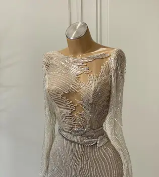 2021 Naujas Vestidos Elegantes Vakaro Suknelės Su O Ant Kaklo Karolius Diržas Moterų Oficialią Vakaro Šalis, Chalatai Vestido De Festa