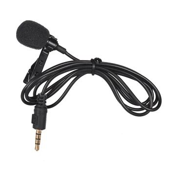 Mini Kaklaraištis Atvartas Clip-on Laidinis Mikrofonas, Mikrofonas (3,5 mm Kištukas Išmanųjį telefoną PC Nešiojamas Kalbasi Dainuoti Karaoke su dėklą