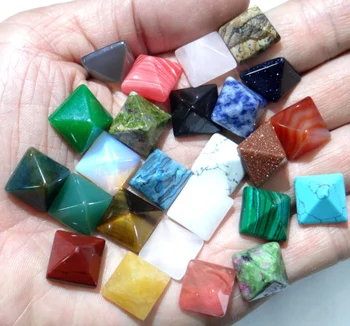 12MM Natūralaus akmens Turquoises Tigro Akis Kvarco kristalo Piramidės Cabochon Pakabukas 