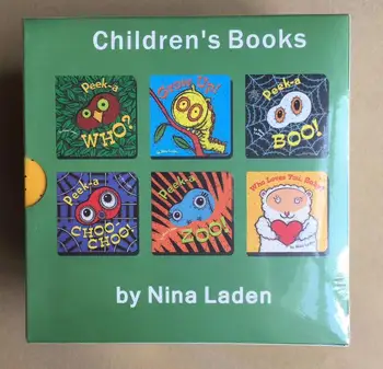 6 Knygas Žvilgtelėti, kas anglų Apšvietos Knygų slėpynių žaidimas skylė kartono knygos Padeda Vaikui skaityti