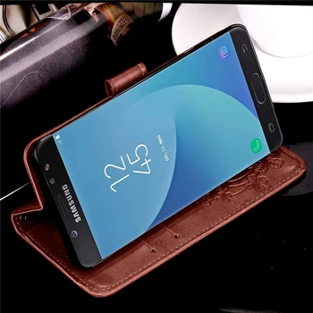 Samsung Galaxy j3 skyrius 2017 Pro SM-J330FN/DS SM-J330F/DS Atveju Prabanga Apversti Piniginės Retro PU Odos Telefonas Padengti Silikono Rubisafe Funda