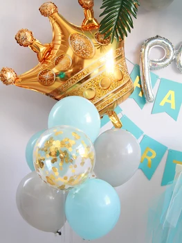 Mėlyna Gimtadienio balionas arch vestuvių balionas turėtojas Baby 1-ojo gimtadienio apdailos vaikai balionas stovi konfeti