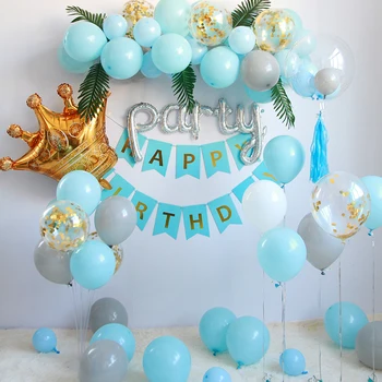 Mėlyna Gimtadienio balionas arch vestuvių balionas turėtojas Baby 1-ojo gimtadienio apdailos vaikai balionas stovi konfeti