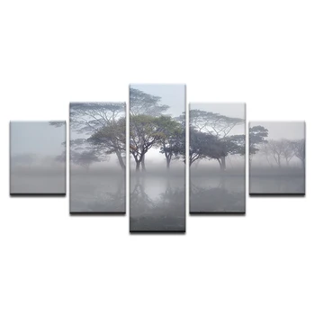 Šiuolaikinės Cuadros Apdaila Medžio Peizažas Modulinės Nuotraukos, HD Atspausdinta Drobė Meno Pagrindų Sienos Kambarį