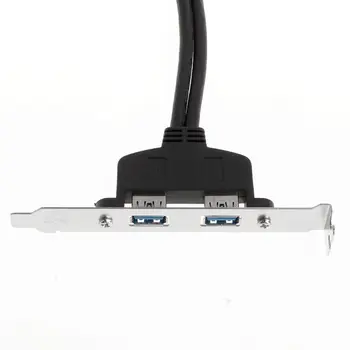 2-Port USB 3.0 Plokštė Galinio Skydo Plėtros Laikiklis Host Adapteris, Kabelis Viela 50 CM