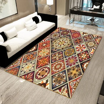 Retro etninės stiliaus Šiaurės kilimų gyvenimo kambario, miegamasis modelis grindų kilimėlis, kavos staliukas, sofa-namų kiliminė danga, vonios kambarys, neslidžia grindų kilimėlis