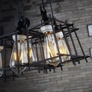 Retro pramonės LOFT sieniniai šviestuvai. kūrybos Edison lempos geležies narve, žibintai office/home/bar art deco apšvietimas